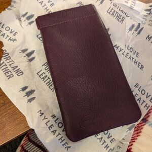 Portland Leather Dark Purple Glasses Case